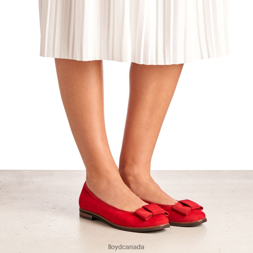 LEATHER BALLERINA LLOYD Women red R084ZF1175 Shoes