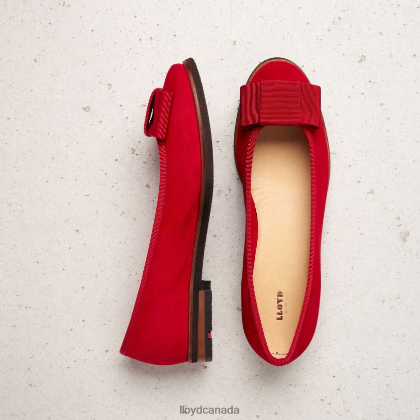 LEATHER BALLERINA LLOYD Women red R084ZF1175 Shoes