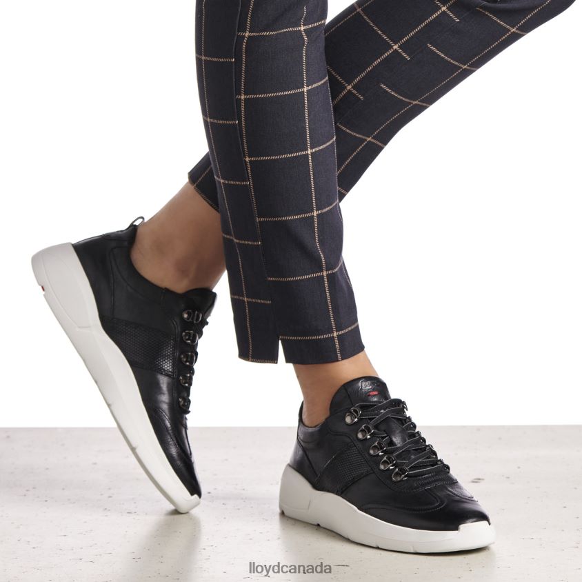 LEATHER SNEAKERS LLOYD Women black R084ZF834 Shoes